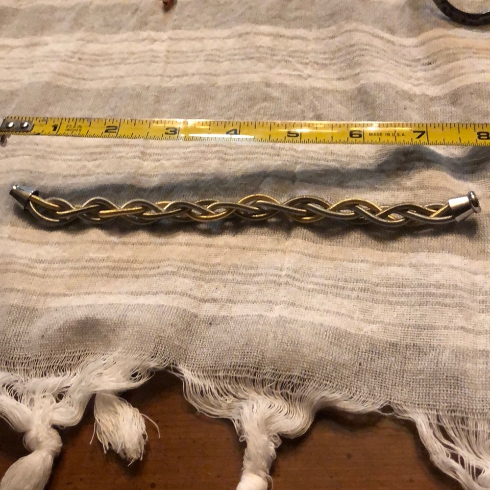 Gold silver woven magnetic bracelet